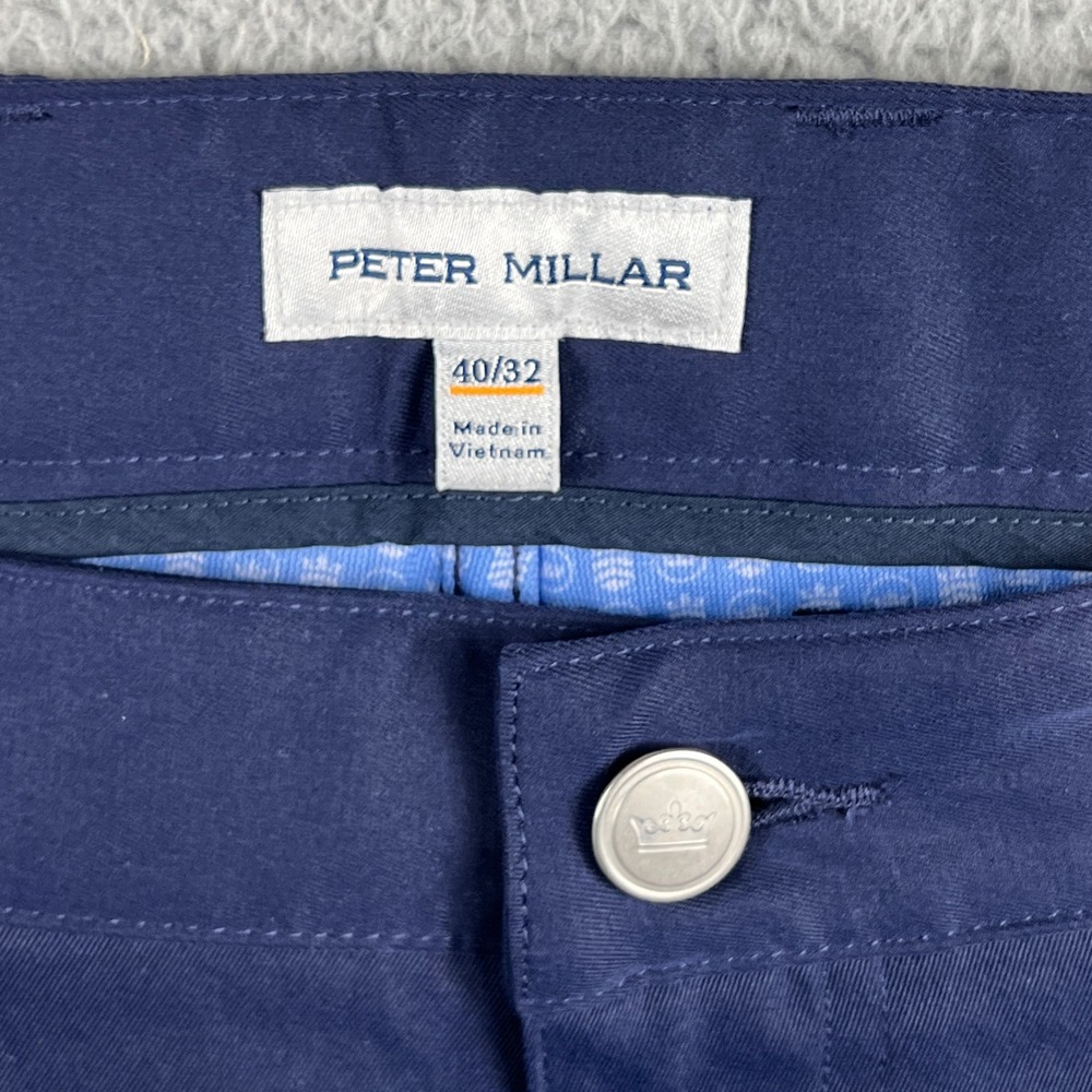 Peter Millar EB66 Performance Five-Pocket Pants Mens 40x32 Navy Blue ME0EB66FB - Picture 9 of 14